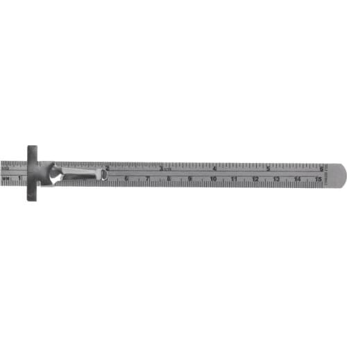 6" Stainless Steel Pocket Rule Handy Ruler with inch 1/32” mm/metric Graduations