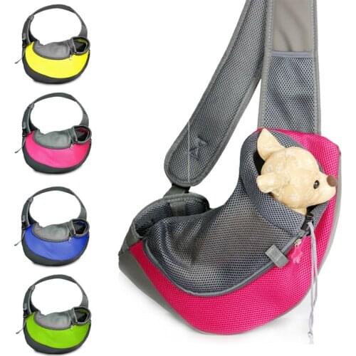 2017 Newest Outdoor Mesh Breathable Pet Dogs Front Carrying Bags Oxford Travel Single Shoulders Carrier For Puppy Dogs Cats