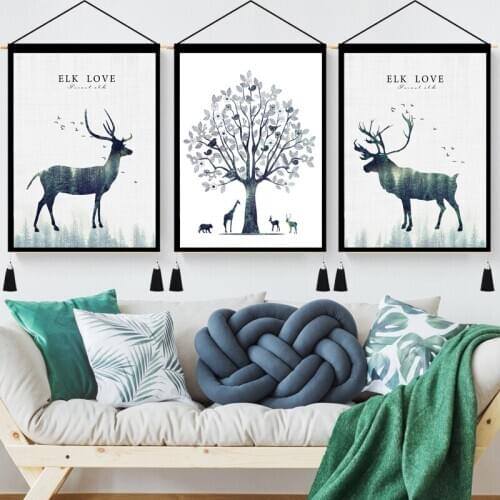 Nordic Hanging Tapestry Printed Fabric Home Decoration Accessories Dormitory Hotel Bedroom Wall Hanging Blanket Decor Macrame