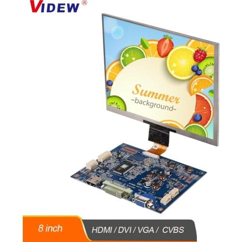 VIDEW 8 Inch TFT Screen RGB Display with Driver Control Board CVBS HDMI VGA lCD Module