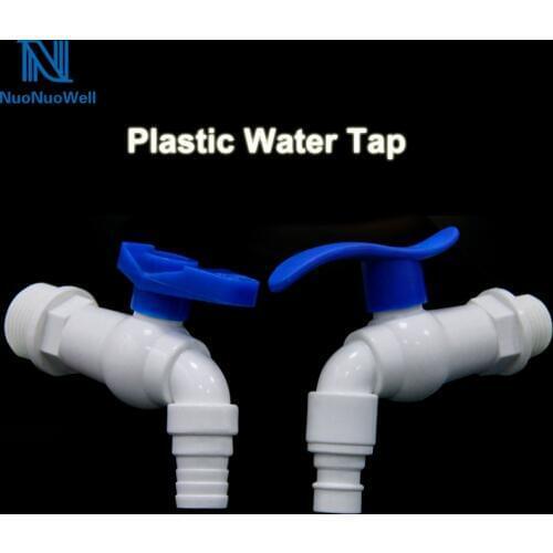 NuoNuoWell PVC G 1/2 3/4 inch Male Thread Water Tap Connect 16mm Soft Pipe Plastic Faucet For Garden Hose Plant Irrigation Valve