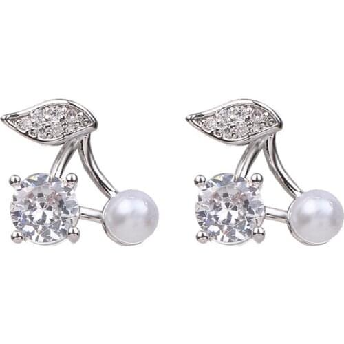 Bettyue Cute Style Earring Leaf Shape With Cubic Zircon For Women Fashion Pearl Jewlery Party Decoration In New Trendy Party