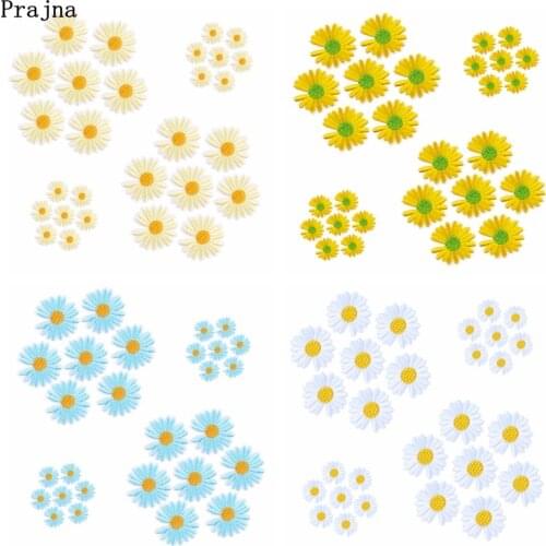 10/20PCS Wholesale Daisy Sun Flower Embroidered Patches On Kids Clothes Cartoon Applique Iron On Patches for Clothing Stickers