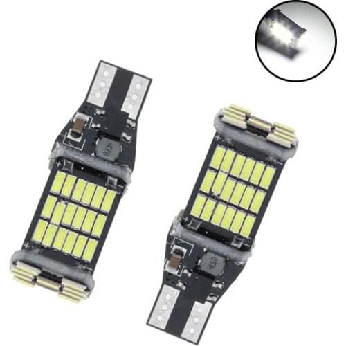 10pcs Safego T15 45 SMD 921 912 T10 4014 LED Bulbs Canbus Error Free For Car Backup Reverse Lights 1000 Lumens 6500k White