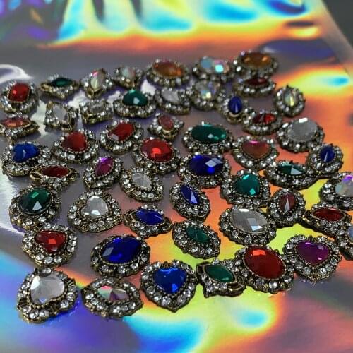10 Pcs Bag • Luxury Nail Charms for Logo charms for Nail Charms Nail Jewelry Charm Crystal 3D Retro Jewelry Diamond Accessory