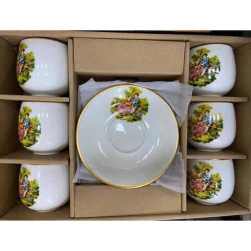 12 Pieces Hand Painted Nostalgia Marquise Cup Kitchen Tea Coffee Set