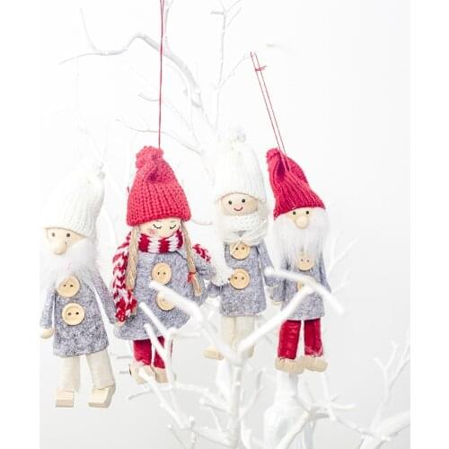 2020 New Year Noel Christmas Angel Girl Boy Ski Plush Dolls Christmas Tree Ornament Pendant Party Christmas Decoration for Home