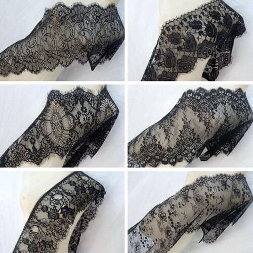 3Yard/Pcs Eyelash White and Black Lace Trim Mesh Lace Ribbon Decoration Crafts Sewing Lace For Wedding Making Decoration