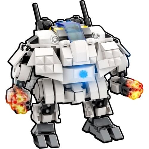 333Pcs MOC Snow Badger Mecha Bricks Model Small Particles Building Block Educational Toy
