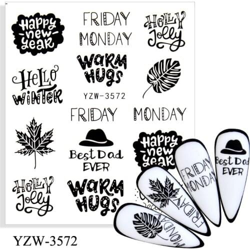 WUF 4PCS/LOT Love Angel Flower Water Decal Sticker Flower Leaf Tree Summer DIY Slider For Manicuring Nail Art Watermarks