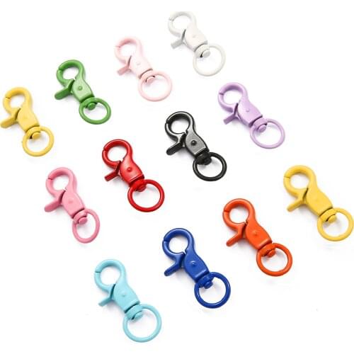 Colorful Key Chain Ring Metal Lobster Clasp Clips Bag Car Keychain DIYJewelry Accessories Key Hooks Hook Up Base Findings