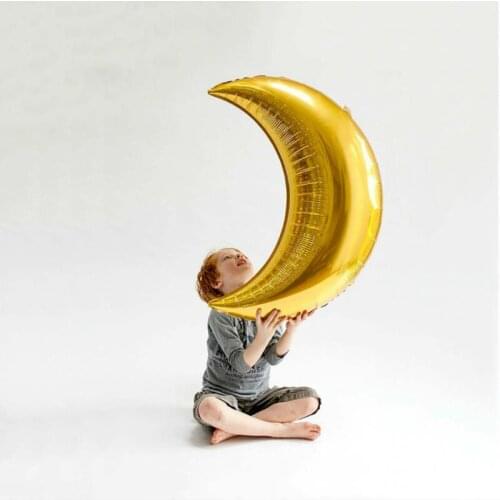 36 inch Big Balloons Inflatable Toy Large Moon Aluminum Foil Balloon Holiday Wedding Decoration Eid al-Fitr Party Supplies