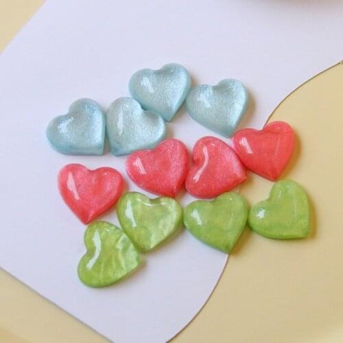 New arrived 60pcs/lot color print cartoon heart shape flatback resin beads diy jewelry earring/garment accessory