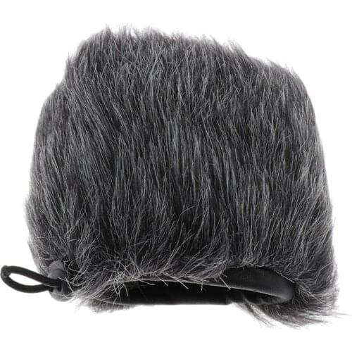 Interview Microphone Windscreen Filter Black Gray Covers Furry Cover 10x7cm