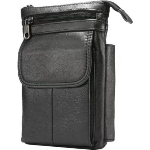 Cell Phone Case Genuine Leather zipper pouch Belt Clip Waist Purse cases Cover for Nomu S10 Oukitel WP5000 Blackview BV6000s