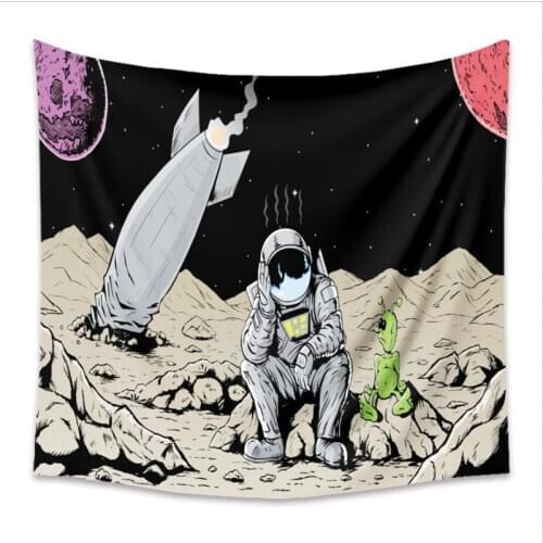 Astronaut Decoration Tapestry Colorful Psychedelic Universe Wall Tapestry Dormitory Romm Bedroom Secret Space Wall Hanging