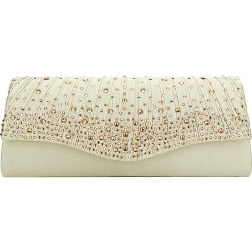 Elegant Beading Women Evening Clutches Bag Diamonds Female Crossbody Bag Ladies Envelope Purse For Party Pink Handbags Ladies