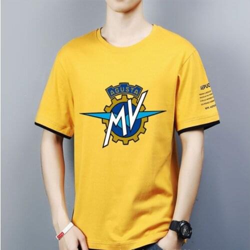 NEW Mens Short Sleeve race MV motorcycle T-shirt Summer casual male solid colour Fashion HipHop Harajuku Men Clothe