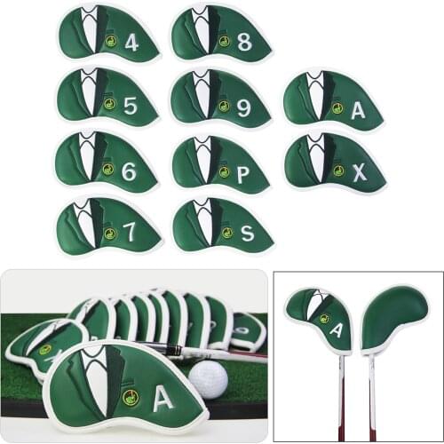 Golf Head Covers for Irons Fit Most Brands 10pcs/Set 4-9 P.S.A.X Pu Leather Number Print Headcover Lightweight Soft Waterproof
