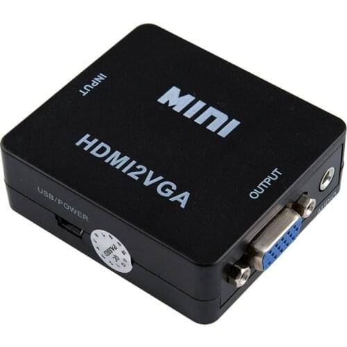 HDMI to VGA Converter Support Audio and Video (CVBS) to HDMI Adapter RCA AV/CVSB L/R Video 1080P AV2HDMI