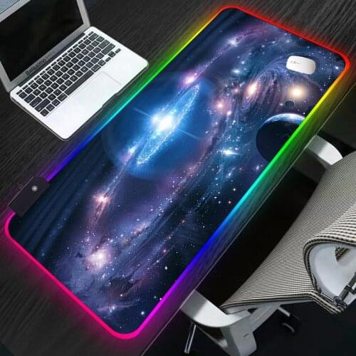 Starry sky milky way Anime Cartoon RGB aming Mouse Pad Super Anime Laptop Keyboard Pad Large Gaming Mouse Pad Quality MousePad