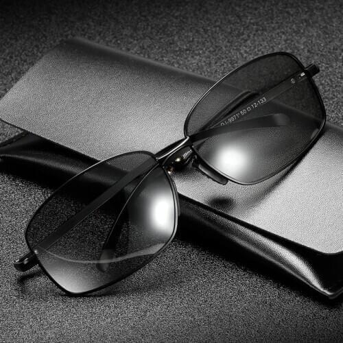 Square Myopia Sunglasses black Vintage Reading eyeglasses UV Driving Prescription Eye glasses Fashion men Diopter Eyewear FML