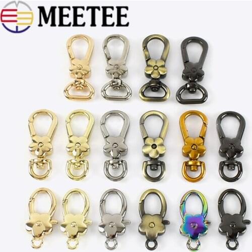 Meetee 3.5mm 5/10pcs Metal Clasp Clip Buckles Bag Strap Flower Snap Hook Handbag Buckle Diy Hardware Accessories BF676