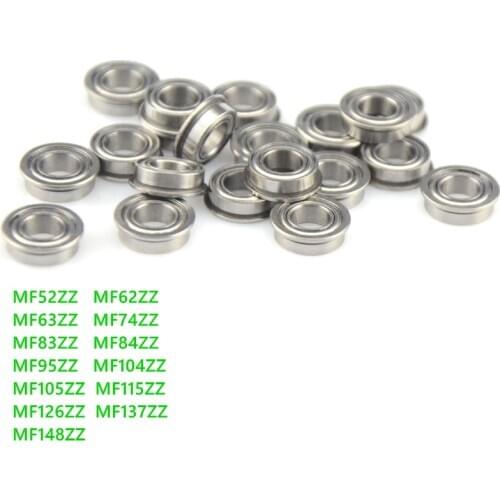 100pcs MF52ZZ MF62ZZ MF63ZZ MF74ZZ MF83ZZ MF84ZZ MF95ZZ MF104ZZ MF105ZZ MF115ZZ MF126ZZ MF137ZZ MF148ZZ Miniature Flange Bearing