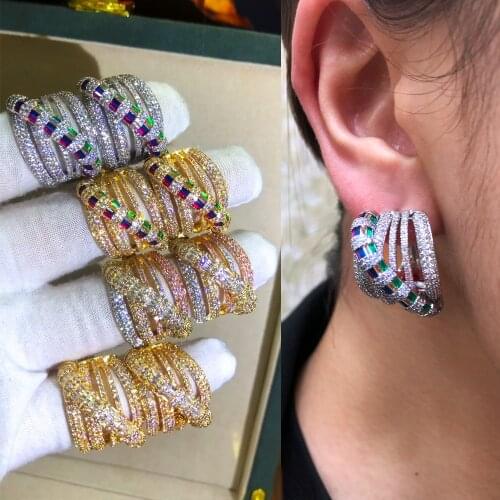 Missvikki Luxury Brazilian Romantic Trendy Earrings For Women Wedding Engagement Party Trendy Cubic Zircon Dubai Bridal Jewelry