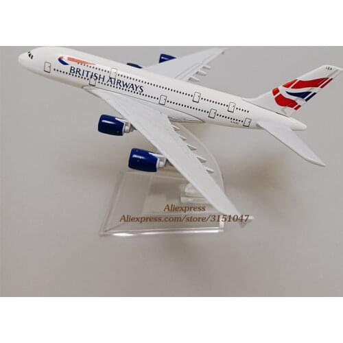 Alloy Metal Air British Airways A380 Airlines Airplane Model Airbus 380 Plane Model Stand Aircraft Kids Gifts 16cm