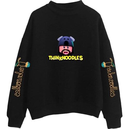 Thinknoodles Fashion Turtleneck Sweatshirts Women Men Long Sleeve Sweatshirts Hot Sale Casual Pullover Clothes
