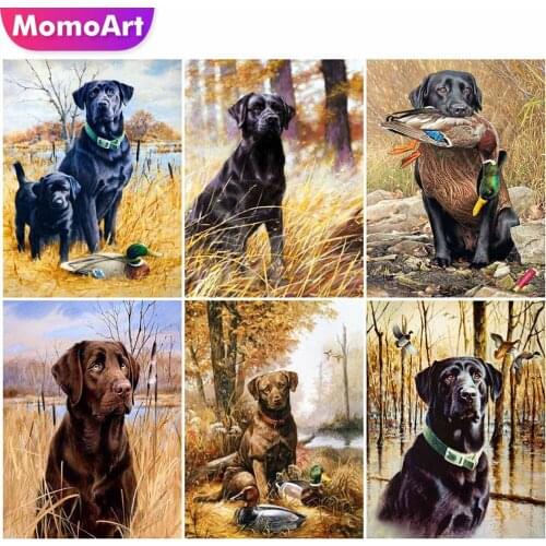MomoArt Full Square Diamond Painting Dog Mosaic Art 5D DIY Diamond Embroidery Animal Handmade Gifts Home Decoration