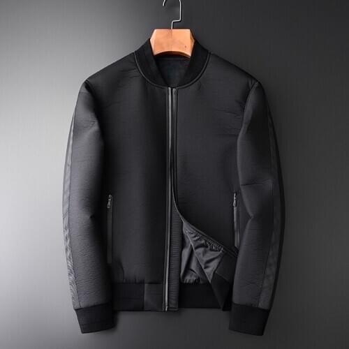 Baseball Collar Male Jacket Autumn Winter Trend Wrinkle Add Thick Mens And Coats Fashion Slim Fit Jackets Men