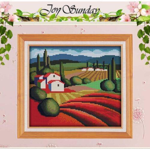 The fall of the countryside counted Cross Stitch 11CT 14CT Cross Stitch Set Wholesale DIY Cross-stitch Kit Embroidery Needlework