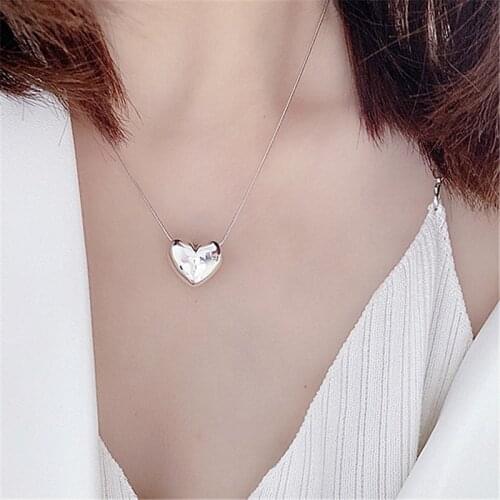 2021 New Arrival Necklaces Women Chains Necklaces Trendy Link Chain Metal Heart All Compatible Party Necklace Simple Jewelry