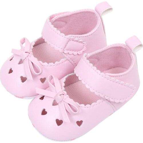 Newborn Infant Baby Girls Crib Shoes Soft Sole Anti-slip Sneakers Bowknot Shoes 0-24 Months Baby Light Portable Toddler Shoes
