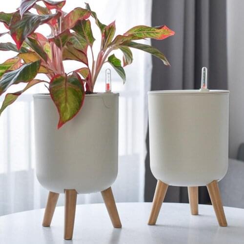 Self-Watering Pot Floor Vase Plant Stand Flower Pot Holder Display Potted Rack Rustic Decor Plant Pot Garden Supplies