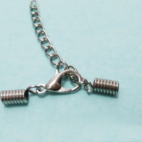 Coil spring Crimp ends beads lobster clasps extension chain Necklace leather Cords rope End Caps String ribbon metal Connectors