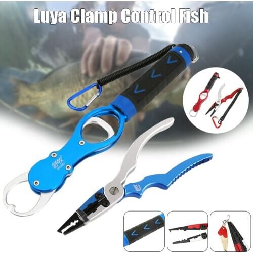 Fishing Aluminum Fishing Pliers Hook Remover or Fishing Lip Grip Grabber with Scale WHShopping
