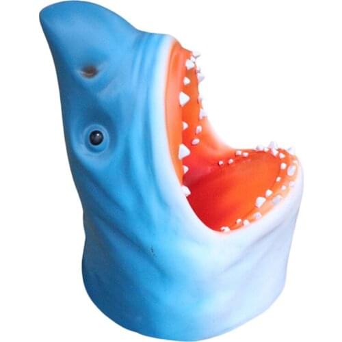 Garden Decorative Sculpture, Resin Openmouthed Shark Shaped Statue for Outdoor Grassland, Courtyard, Park