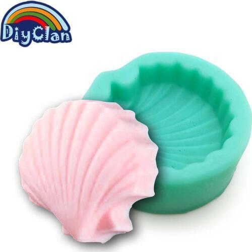 Shell Silicone soap Mold For Cake Pudding Chocolate Pastry Mold Polymer Clay Tools Shell Shape Handmade Form S0001BK