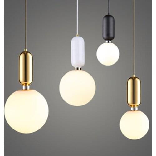 Modern LED Pendant light europe glass ball Indoor lighting novel Hanging lamp Restaurant Bedroom bar shop vintgae light fixture