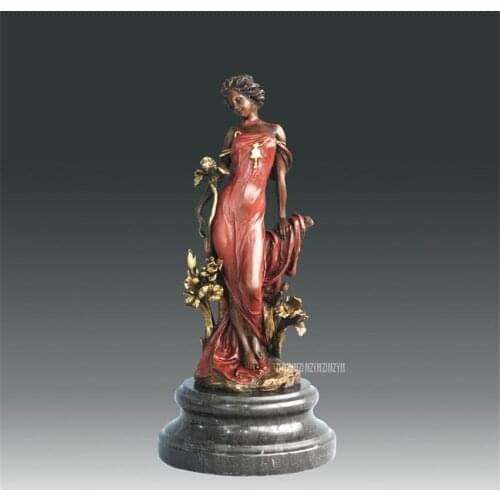 Figure Home Furnishing Bronze Beautiful Flora Goddess Statue Girl Bronze Copper Sculpture Crafts Hotel Statue Modern Art