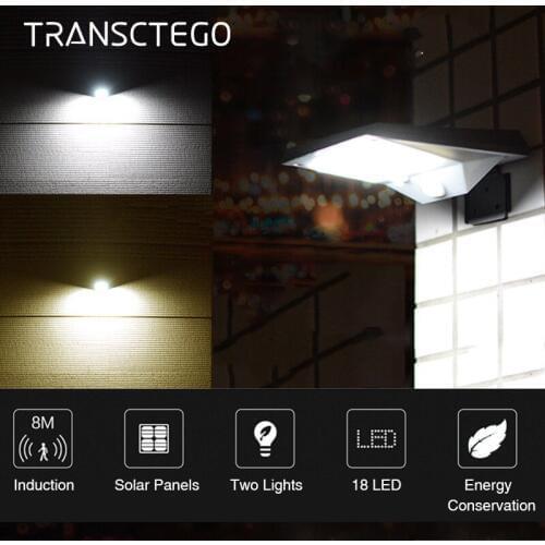 Solar Lights 18 LED Outdoor Lighting Motion Sensor Waterproof Post Garden Wall Lamps For Yard Powered Energy Lamps Solar Lights