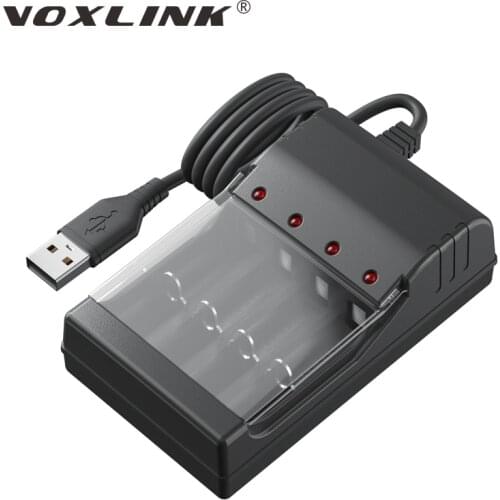 VOXLINK USB Battery Charger Universal 4-Solt Charging Station Short Circuit Protection For AA/AAA Nimh Rechargeable Batteries