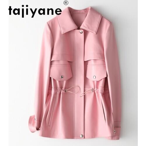 Tajiyane Real Leather Jacket Women Genuine Sheepskin Coats High Quality Woman 100% Sheep Skin Clothes Long Veste Femme TN1925