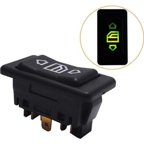 1PC/Packs 6Pins 12V/24V Car Glass Lifter Switch Universal Auto Car Electronic Components Green Lighting Indicator Window Switch