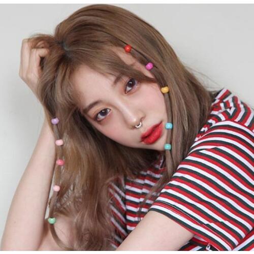 10Pcs/Set Korean Girls Kids Mini Side Bangs Hair Claws Mixed Colorful Plastic Oval Shape Peas Hairpin Clip DIY Styling Barrettes