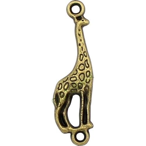100pcs-Antique Bronze Tone Giraffe Charm Pendant, Jewelry Making 30x8mm