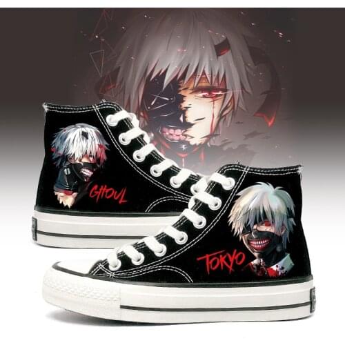 Amine Tokyo Ghoul Cosplay Shoes Canvas Fashion Shoes Casual Men and Women College Anime Cartoon Students High Help